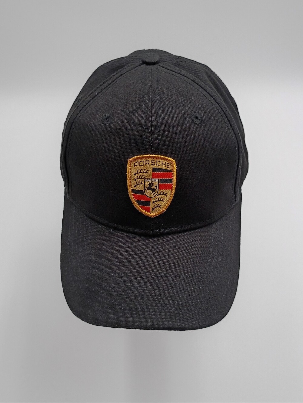 Porsche Black Baseball Cap Stuttgart Embroidered Crest Official Logo Hat Unisex